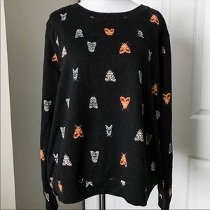 H&M Moth Long-Sleeve Black Shirt with Zipper